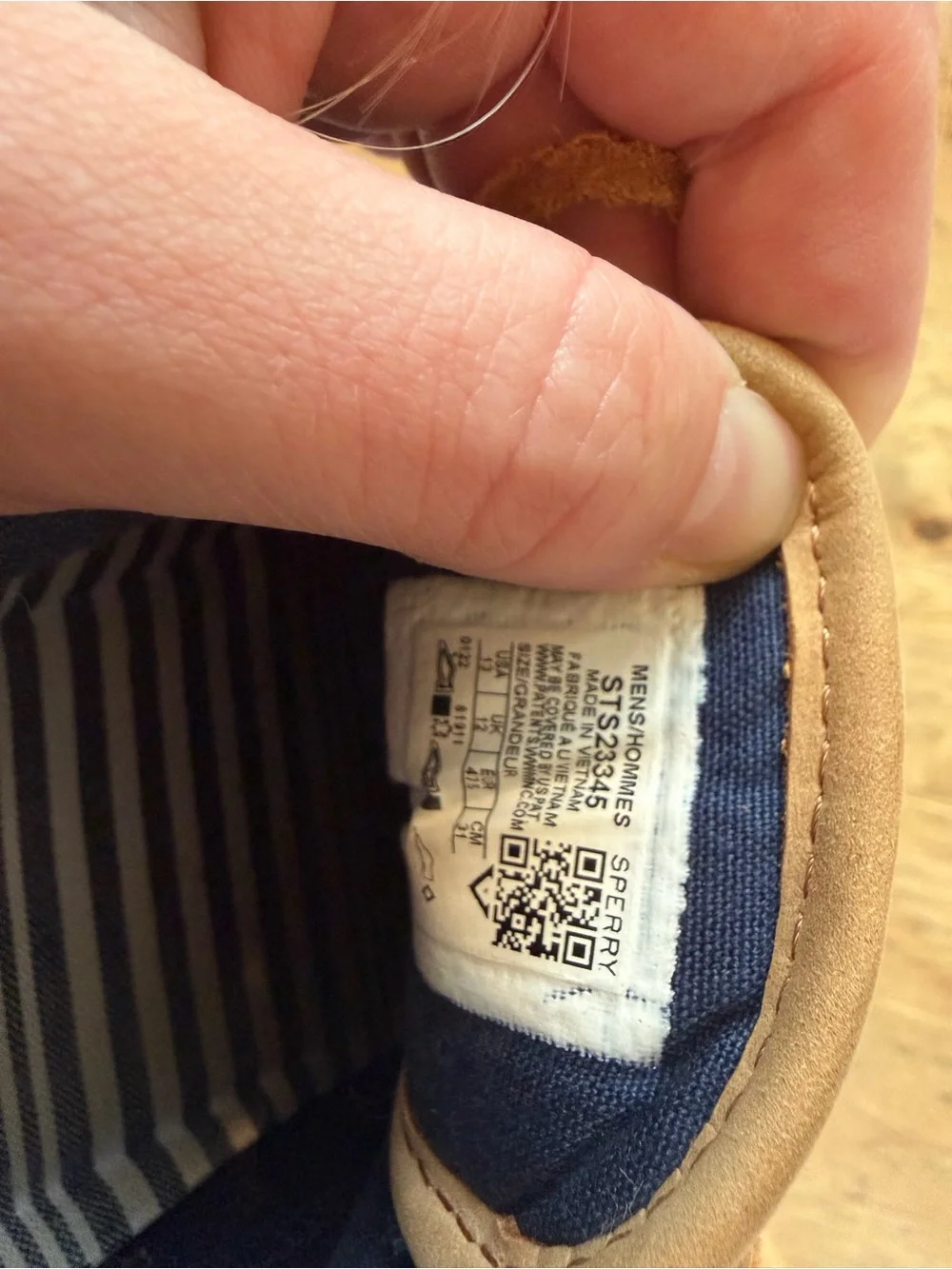 Sperry Men’s Navy Canvas Boat Shoes with Tan Accents